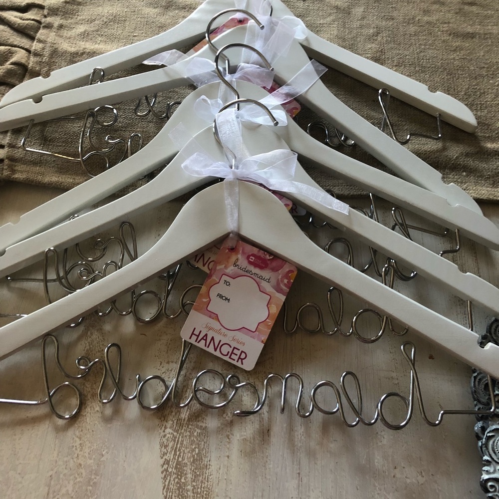 Five bridesmaid hangers
